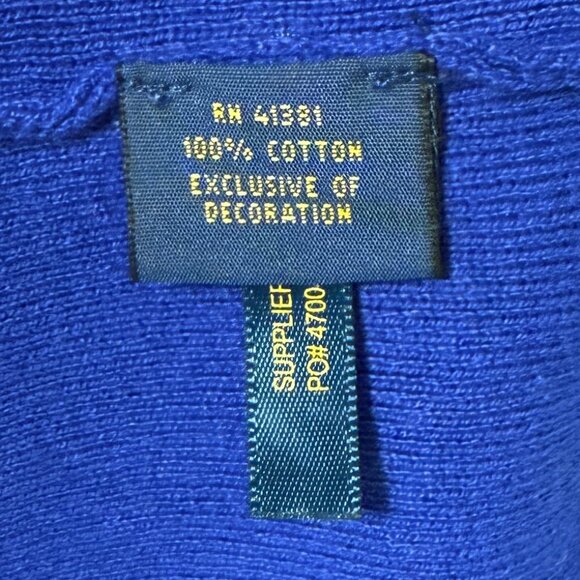 Polo Ralph Lauren Royal Blue Soft Cotton Crewneck Sweater Size XXL - Picture 6 of 7